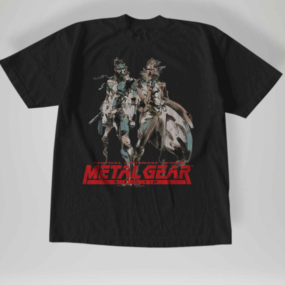 Metal Gear Solid Shinkawa Art Gaming Graphic Vintage Y2K Black T-Shirt